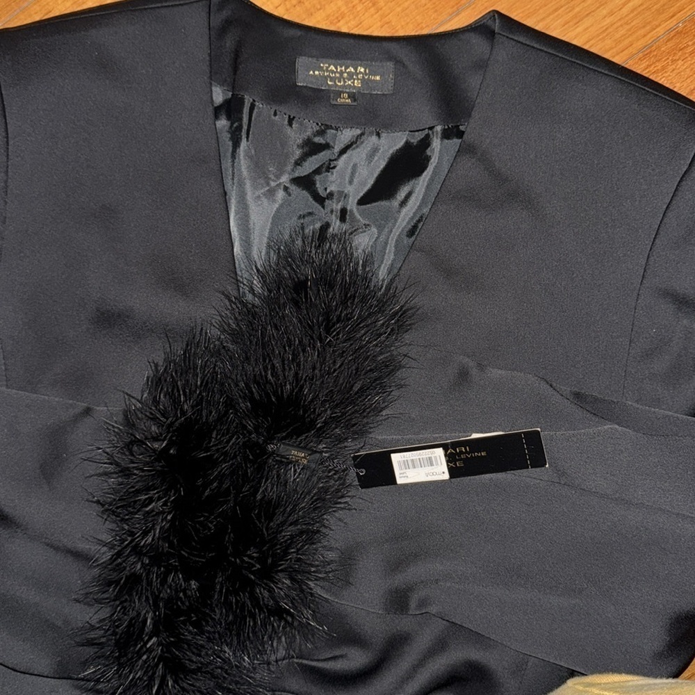 NWT Tahari Luxe jacket blazer feather cuff midi skirt suit set coord size 18 - Picture 6 of 10